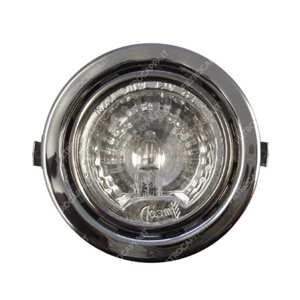 Chrom Halogenstrahler mit transparentem Glas 12V 20W AIRONE FALMEC BARRIVIERA LAV.IN GALVAMET