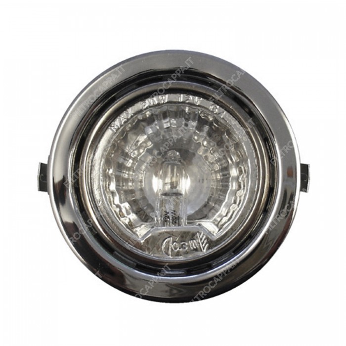 Foco halógeno cromado con cristal transparente 12V 20W AIRONE FALMEC BARRIVIERA LAV.IN GALVAMET