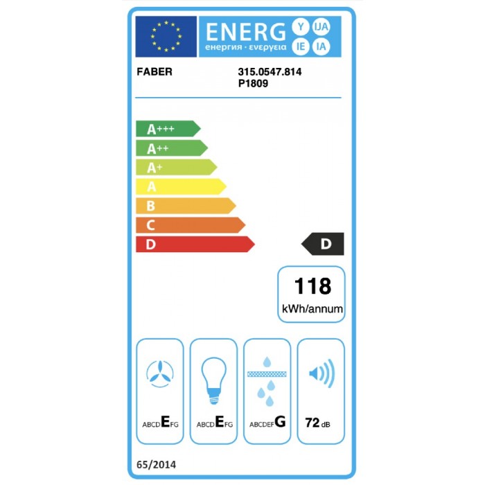 Cappa a incasso FABER 2152 SRM LG A60 Grigio chiaro 315.0547.814