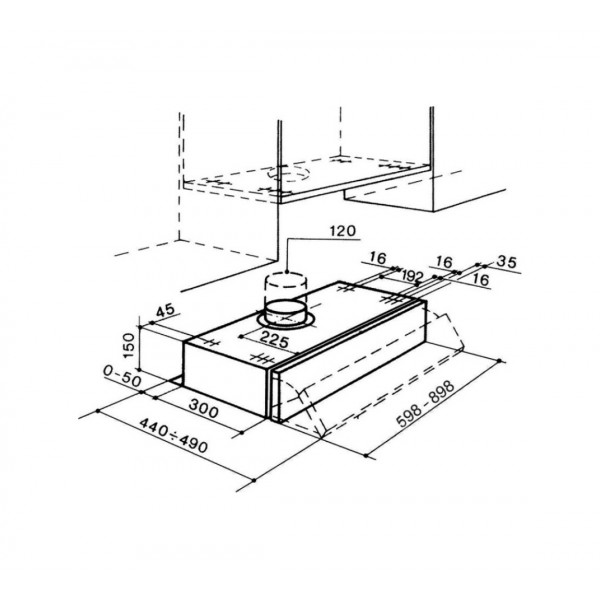Cappa a incasso FABER 2152 SRM LG A60 Grigio chiaro 315.0547.814