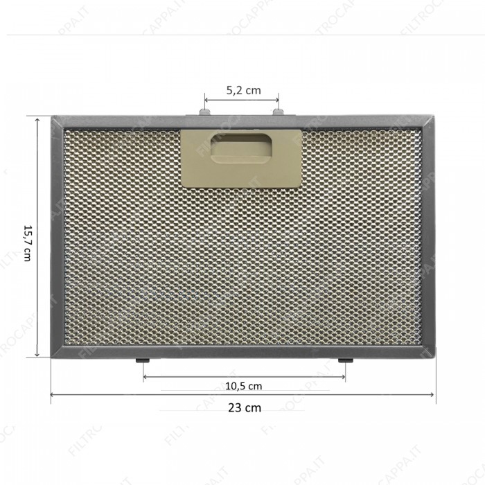 Filtro metálico de alumínio 23 x 15,7 cm para exaustor TECNOWIND CILINDRO