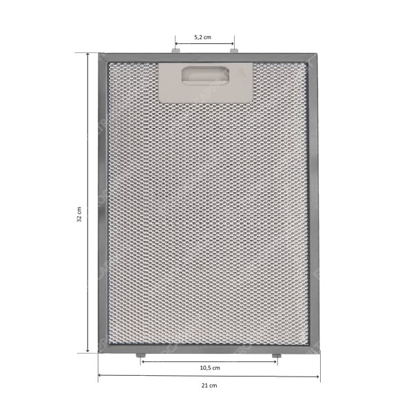 Filtro metallico alluminio 32 x 21 cm per Cappa TEKA 32 x 21 DC60 DC70 FKA170