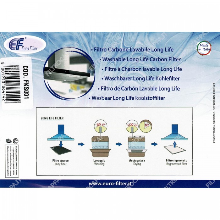 Filtre à charbon longue durée (lot de 2) pour hotte aspirante ELECTROLUX AEG
