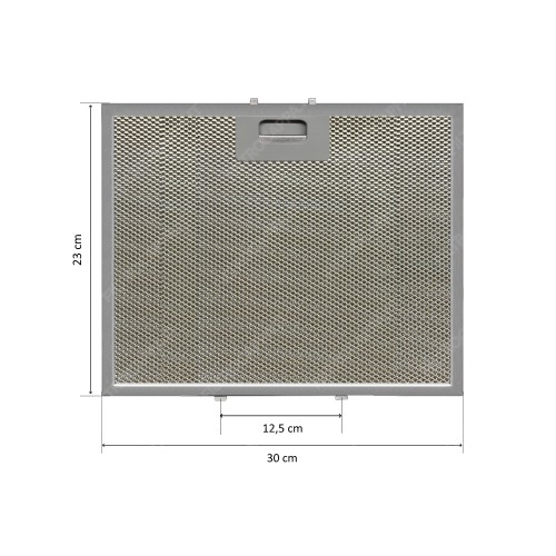 Filtro metallico alluminio 30 x 23 cm per Cappe Max Fire 144200270