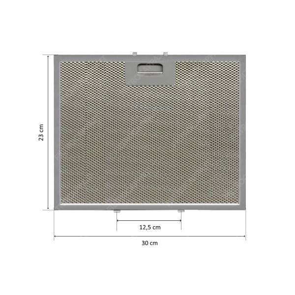 Filtro metallico alluminio 30 x 23 cm per Cappe Max Fire 144200270
