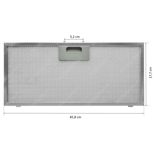 Filtro metálico de 45,8 x 17,7 cm para campana extractora Elica Turboair GRI0009218 GF03FC