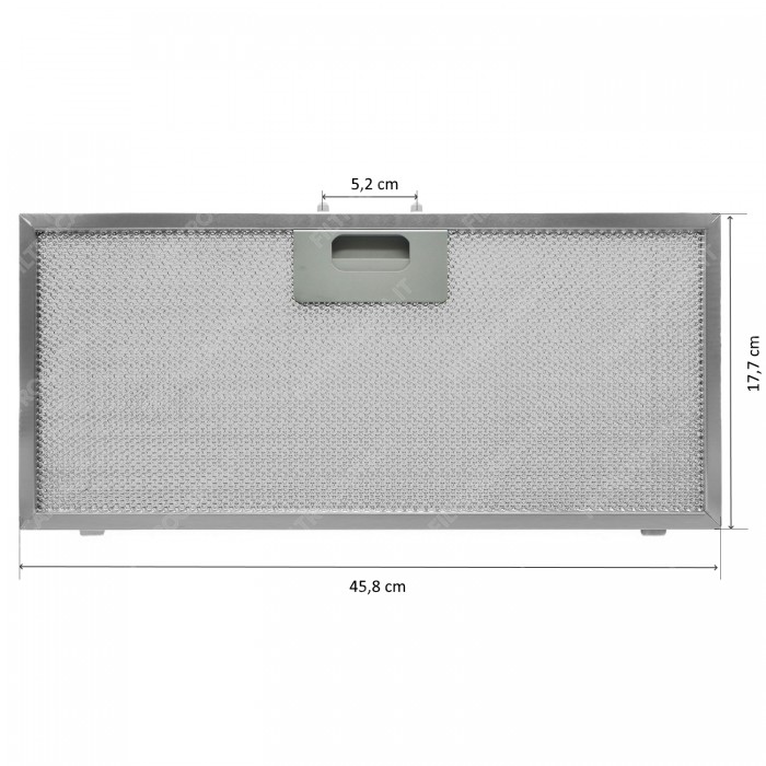 Filtro metálico de aluminio de 45,8 x 17,7 cm para campana extractora Elica Turboair FKA43