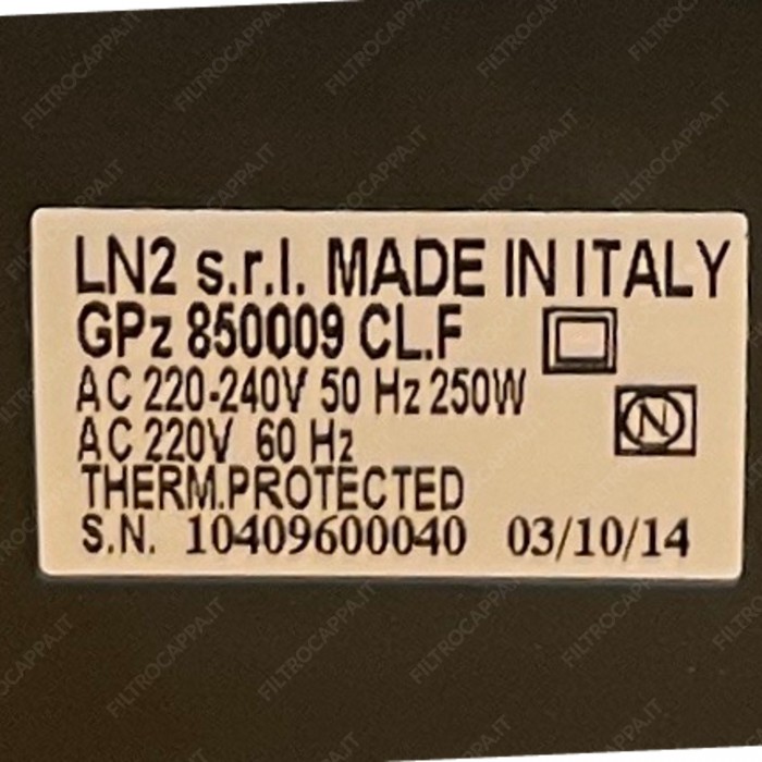 Motor 850 m3/h para exaustor Falmec Gpz 85000 105060800