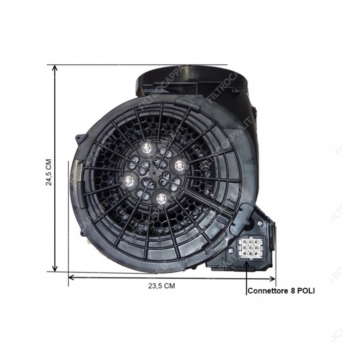 Moteur de hotte de cuisine 800 Mc Mod 8/40 4 vitesses 8 broches 133.0047.748