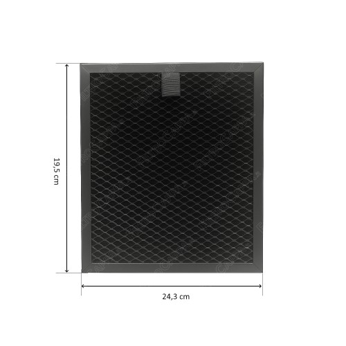 Filtro de carbón de larga duración (paquete de 2) 19,5 × 24,3 cm para campana extractora AEG ELECTROLUX FKS017