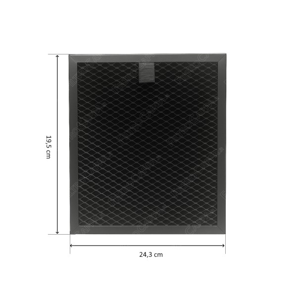 Filtro de carbón de larga duración (paquete de 2) 19,5 × 24,3 cm para campana extractora AEG ELECTROLUX FKS017