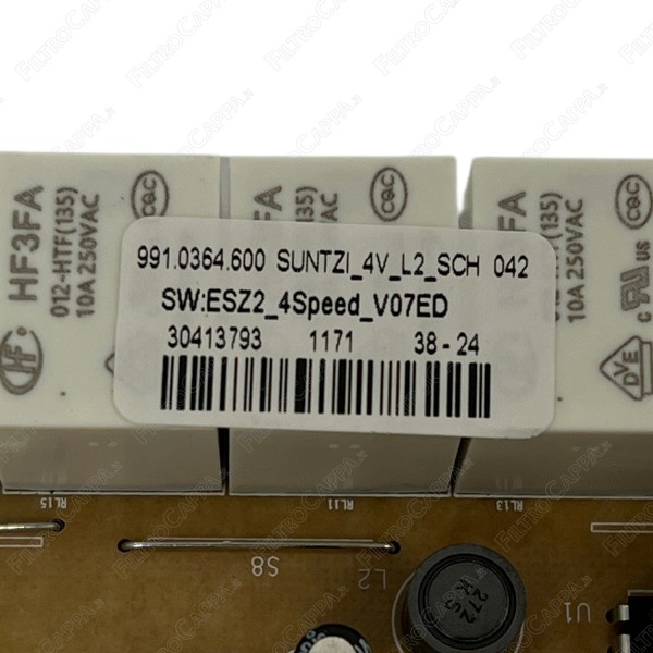 Elektronisches Bedienfeld mit vier Geschwindigkeitsstufen und Tastatur für die Dunstabzugshaube FABER FRANKE 133.0315.856