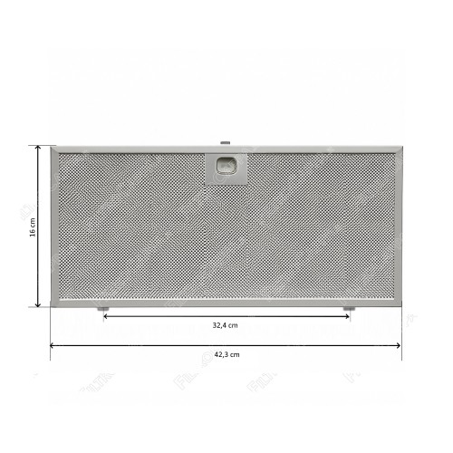 Filtro metálico de aluminio (juego de 2 piezas) 42,3 × 16 cm pieza fija para campana extractora FABER FRANKE 133.0061.501