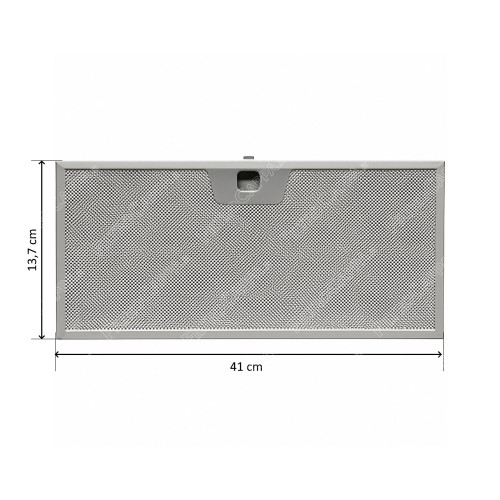 Filtro de metal de alumínio (conjunto de 2 peças) 41 × 13,7 cm, parte móvel para coifa FABER FRANKE 133.0061.502