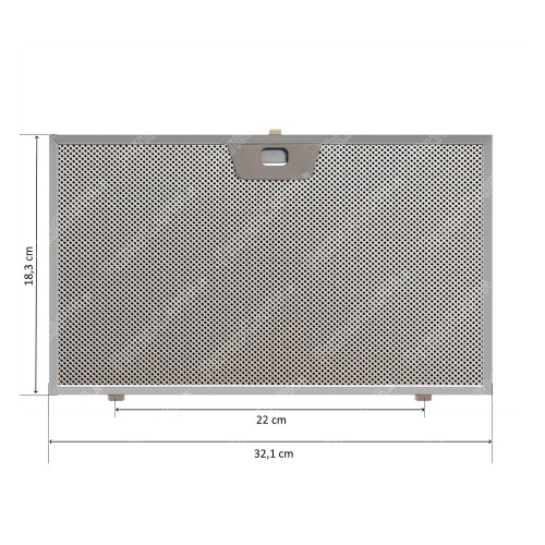 Filtro metallico alluminio 32,1 x 18,3 cm per Cappa Faber Inca Lux 133.0258.800