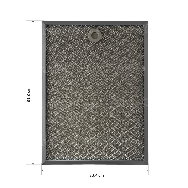 Filtro metálico de aluminio 23,4 x 31,8 cm para campana extractora BEST ELECTROLUX SMEG 08087490 FKA68