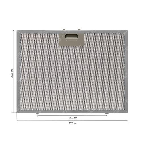 Filtro de metal de alumínio 37,2 x 25,9 cm para exaustor Whirlpool Ariston 482000091138