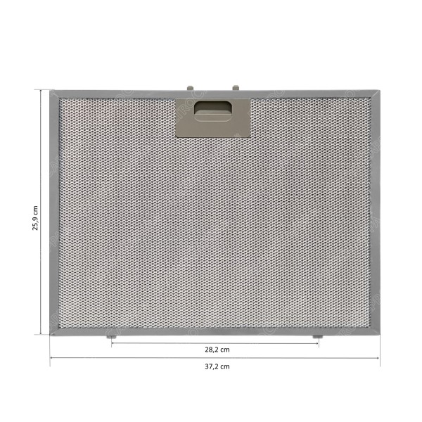 Aluminium-Metallfilter 37,2 x 25,9 cm für Dunstabzugshaube Whirlpool Ariston 482000091138