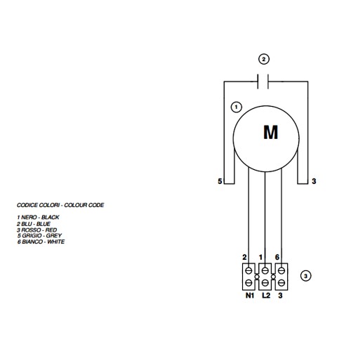 MOTORE ASPIRATORE VORTICE ANGOL K 10204 CH55 / 25 2 VELOCITA 220 V 1.325.000.263 2