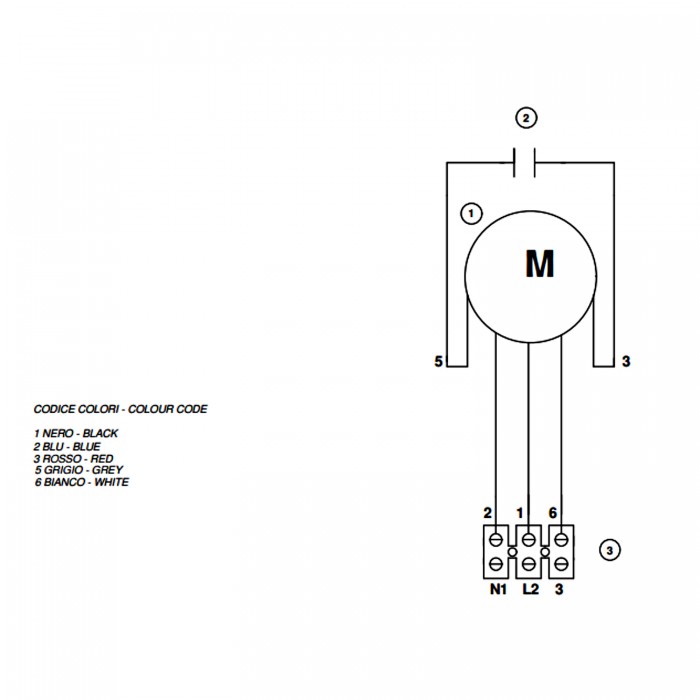 MOTEUR POUR ASPIRATEUR D'AIR VORTICE ANGOL K 10204 CH55 / 25 2 VITESSES 220 V 1.325.000.263
