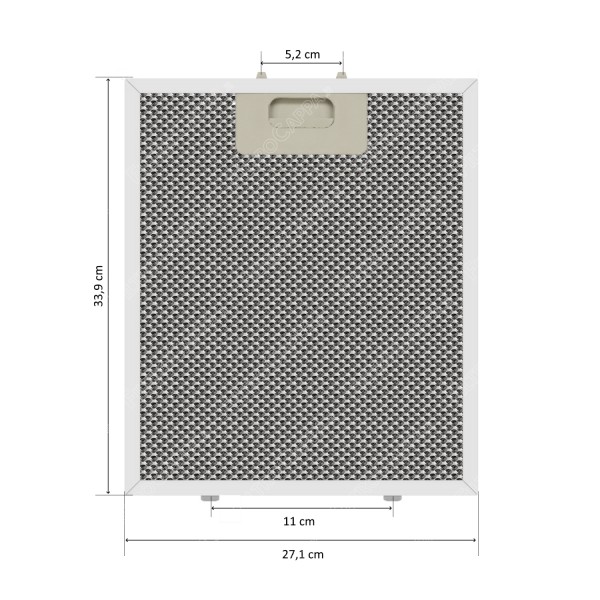 Filtro metallico alluminio 33,9 x 27,1 cm per Cappa Franke Tiber Arno 133.0574.620
