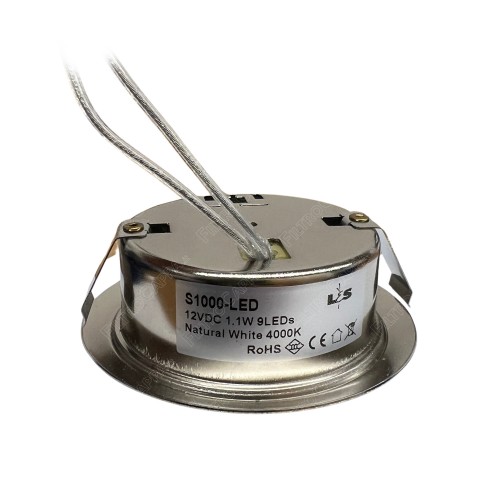 Holofote S1000 1,1 W 4000 K 12 V Aço escovado para coifa MAX FIRE 141400500 2