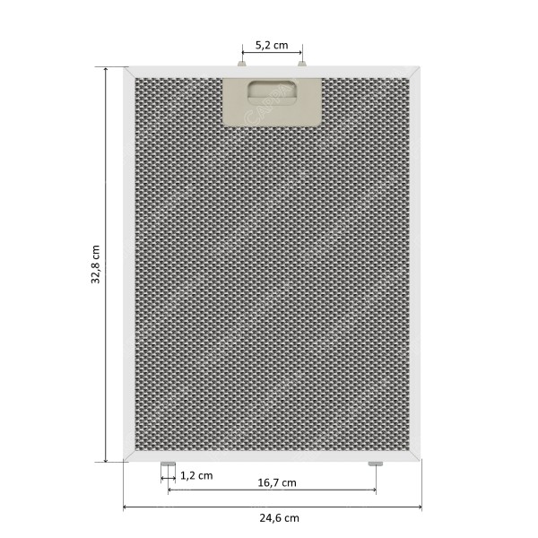Filtro metálico de aluminio de 32,8 x 26,4 cm para campana extractora FIM KAPPE