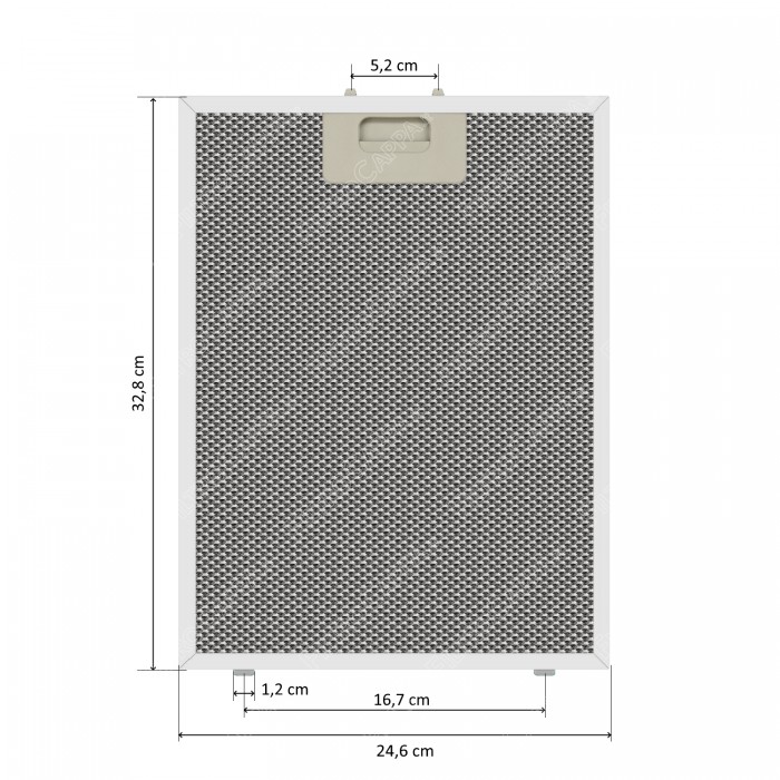Filtro metallico alluminio 24,6 x 32,8 cm per Cappa Fim Kappe