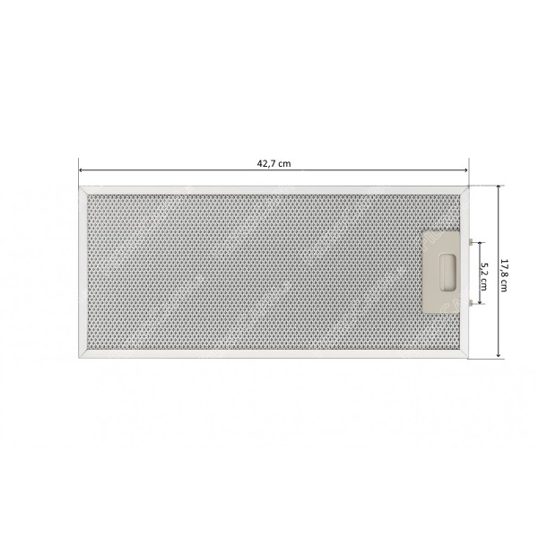 Filtre métallique en aluminium 42,7 x 17,8 cm pour hotte TRT CAL52INCCMP