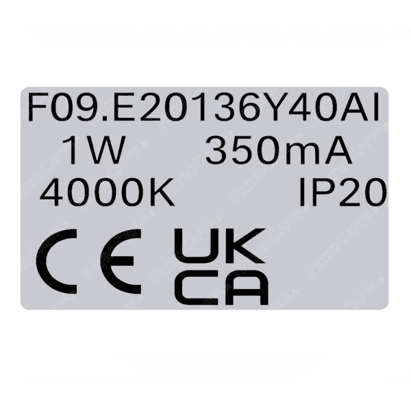 LED Strahler Durchmesser 3 cm 1 W 4000 K Chrom Finish für Dunstabzugshauben F09.E20136Y40