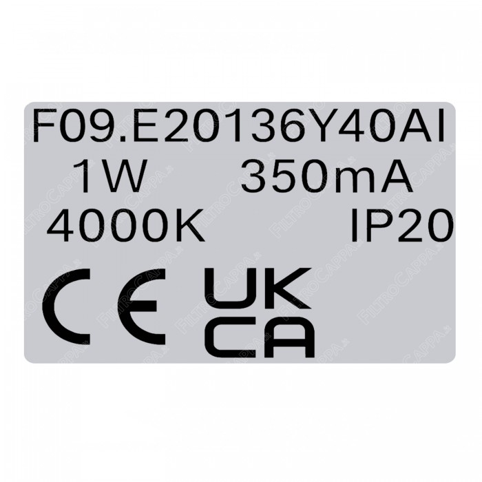 Refletor LED Diâmetro 3 cm 1 W 4000K Acabamento Cromado para Exaustores F09.E20136Y40