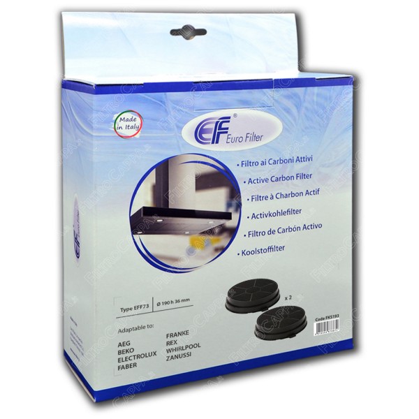 Filtros de carbón activado de 19 cm de diámetro para campana extractora FABER FKS193