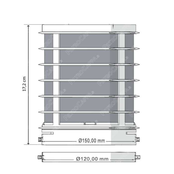 Filtro universal de larga duración para campanas extractoras de cocina domésticas ULLF750