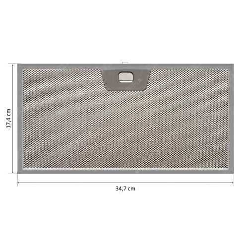 Filtro de gordura em alumínio 34,7 x 17,4 cm para coifa FABER 133.0073.671
