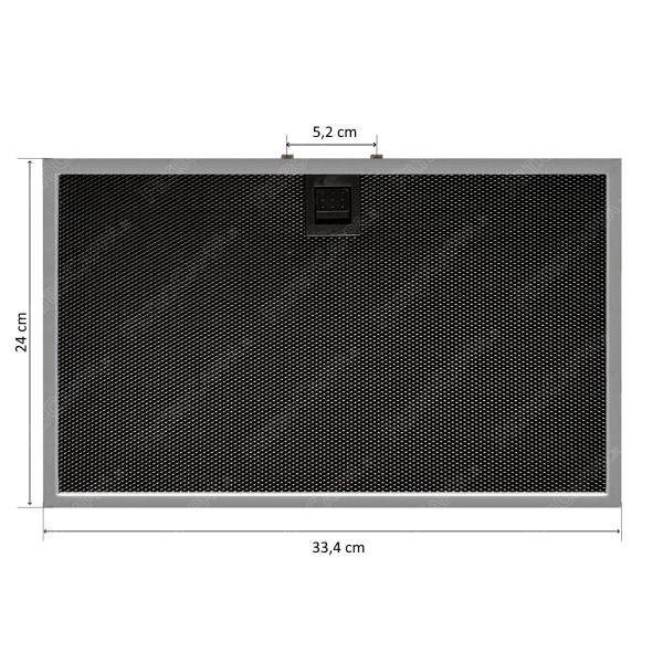 Schwarzer Aluminium Fettfilter 33,4 x 24 cm für AIRFORCE Dunstabzugshaube AFCGASP