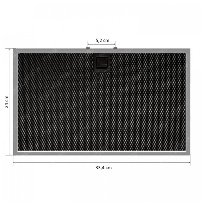 Filtre à graisse en aluminium noir 33,4 x 24 cm pour hotte aspirante AIRFORCE AFCGASP