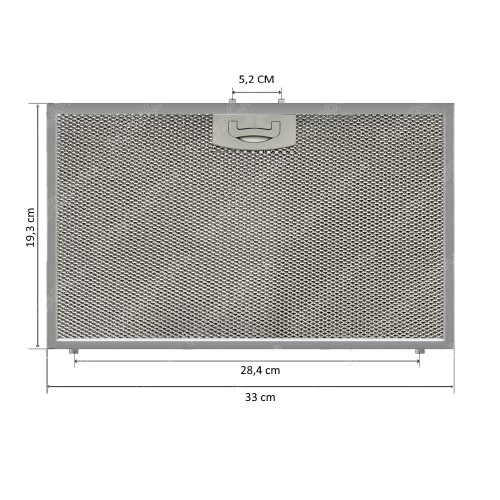 Filtro de metal de alumínio 33 x 19,3 cm para coifa TECNOWIND SPK3772