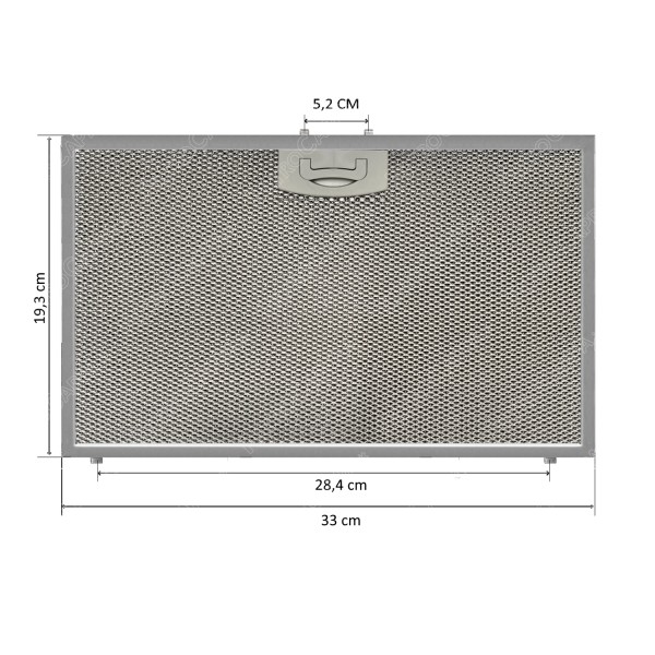 Aluminum Metal Filter 33 x 19.3 cm for TECNOWIND Cooker Hood SPK3772