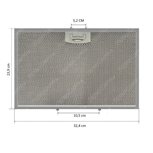 Filtre métallique en aluminium 32,4 x 23,9 cm pour hotte aspirante TECNOWIND SPK4433