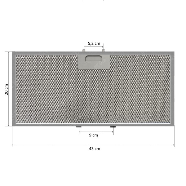 FILTRO METALLICO 43 X 20 CM ELICA BOX IN 90 ORIGINALE GRI0088006A