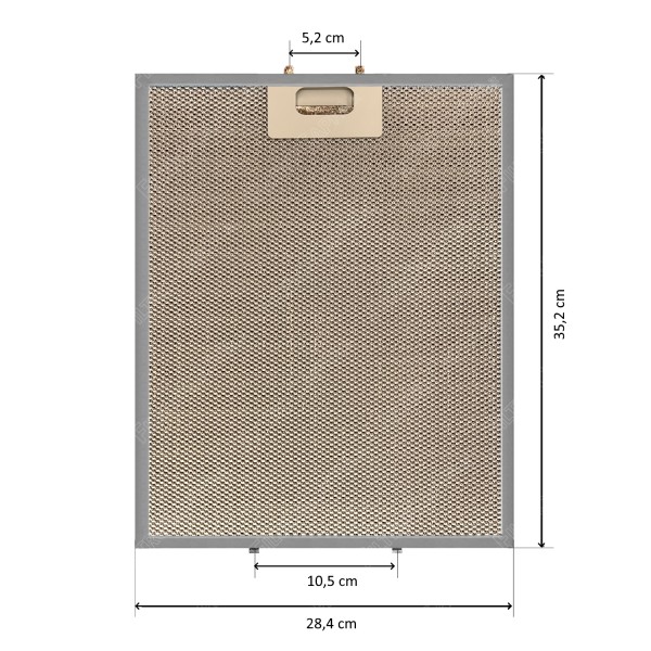 Filtro metálico de aluminio de 35,2 x 28,3 cm para campanas extractoras Tecnowind Franke 00SP002960Q