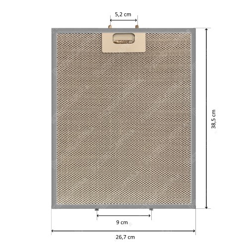 METALLFILTER 26,7 X 38,5 CM FÜR DUNSTABZUGSHAUBEN SMEG 053410747