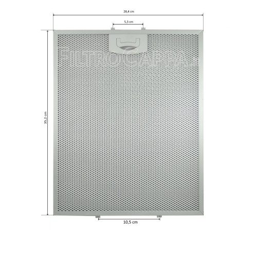 Filtro Metallico 28,4 x 35,2 cm per Cappa Samsung Candy Tecnowind 4FIQ60ALM1.2 FKA71