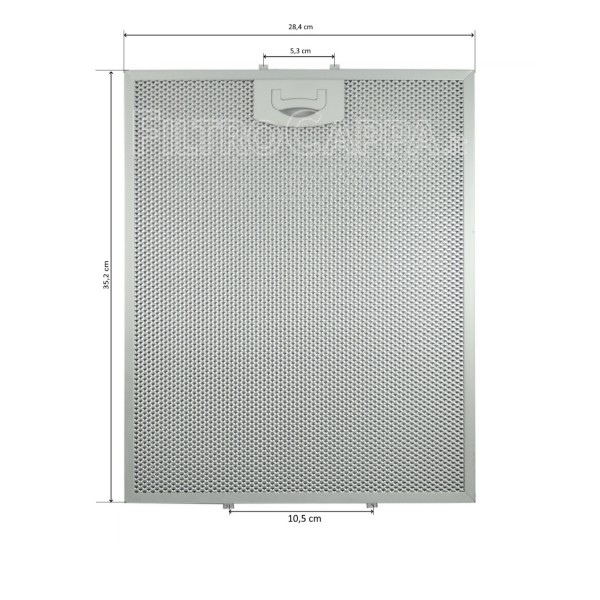 Filtre métallique 28,4 x 35,2 cm pour hotte aspirante Samsung Candy Tecnowind 4FIQ60ALM1.2 FKA71