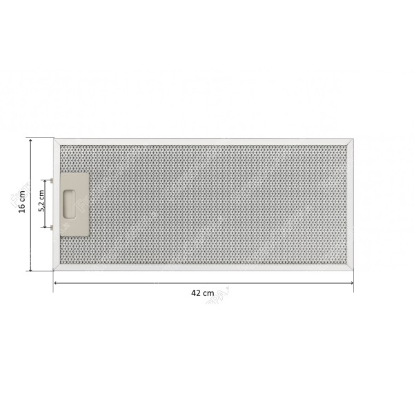 Filtro de metal de aluminio de 42 x 16 cm para campana extractora TRT CAL52INCCMP
