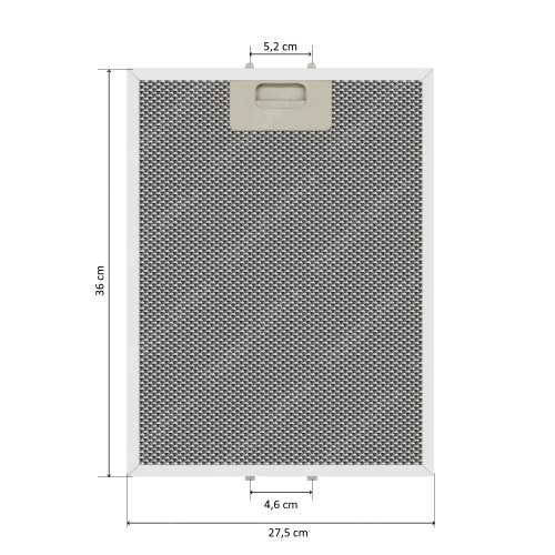 Filtro de metal de alumínio 27,5 x 36 cm para coifa BARALDI