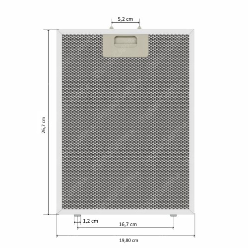 Aluminium Metallfilter 19,8 x 26,7 cm für BARRIVIERA Dunstabzugshaube K14/P/F