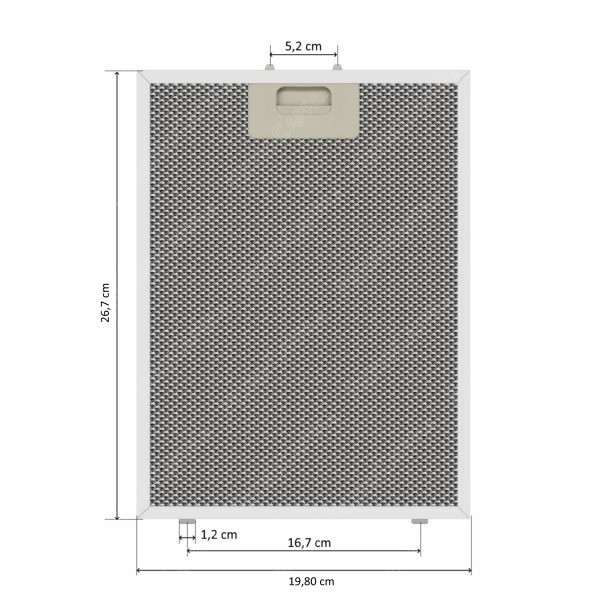 Aluminium Fettfilter 25,8 x 32 cm für BARRIVIERA Dunstabzugshauben Modell K14/P/F