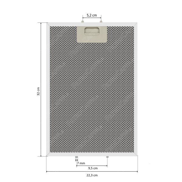Filtre à graisse en aluminium 22,3 x 32 cm pour hottes de cuisine BARRIVIERA