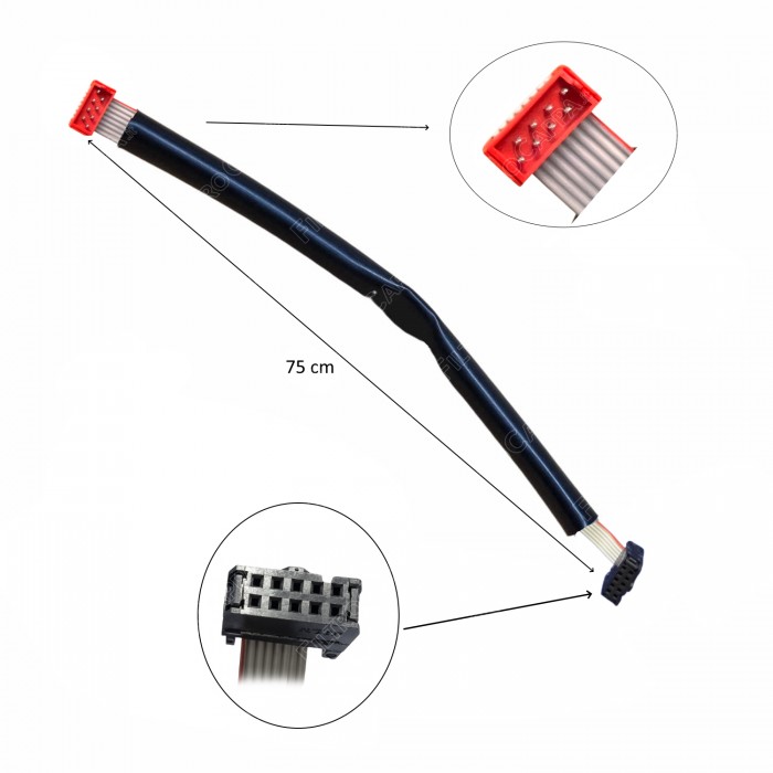 Cabo plano de 8 vias que conecta o teclado à placa de circuito impresso (PCB) do capuz Elica Pandora.